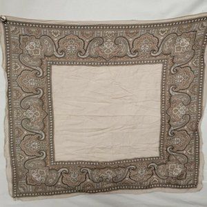 VINTAGE TAN COLORED PRINT LADIES SCARF